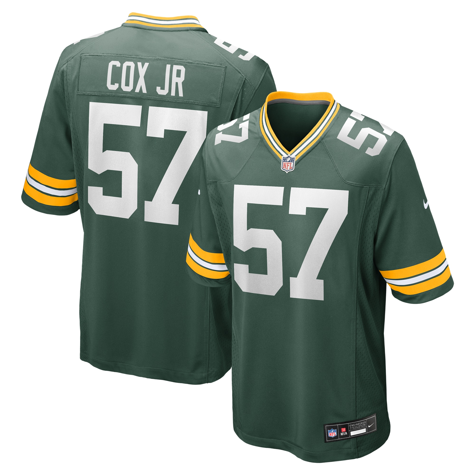 Green Bay Packers Brenton Cox Jr. Green Game NFL Jersey Men's