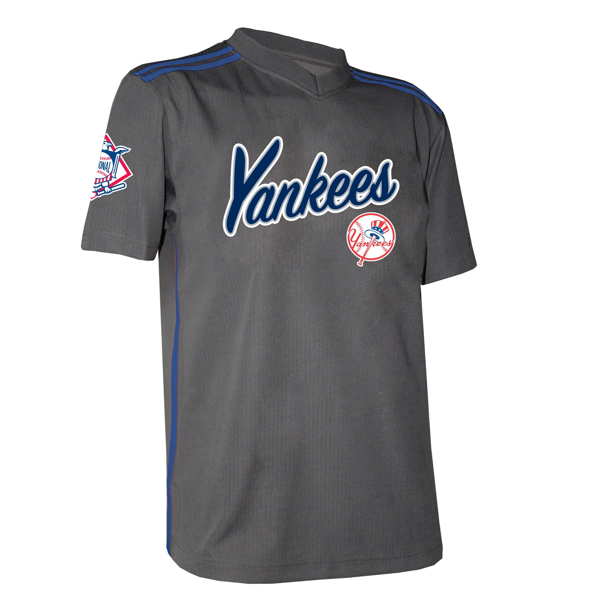 New York Yankees Stitches Charcoal Team V-Neck MLB Jersey Youth