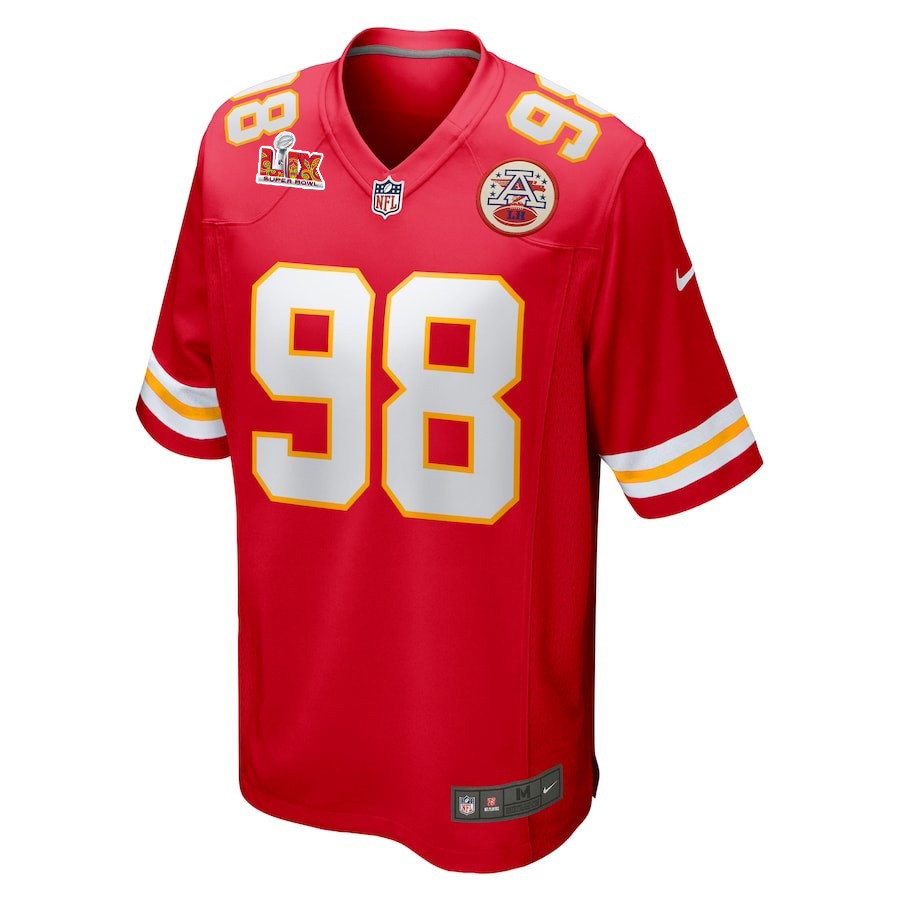 Tershawn Wharton #98 Kansas City Chiefs Super Bowl LIX Red NFL Jersey Men's