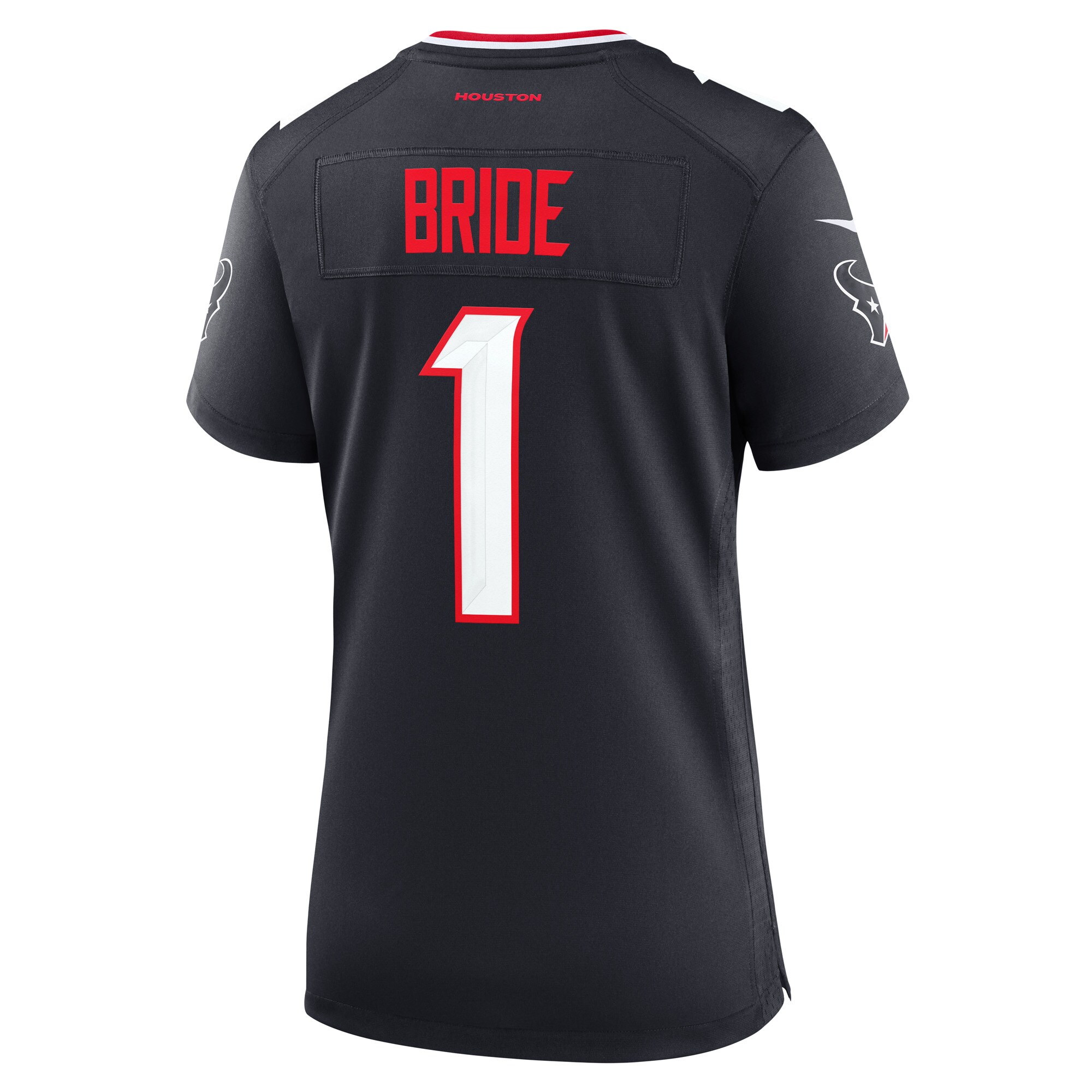 Houston Texans Number 1 Bride Navy Game NFL Jersey Women's