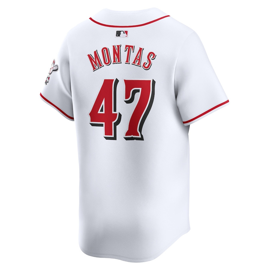 Frankie Montas 47 Cincinnati Reds Home Limited Player White MLB Jersey Men's