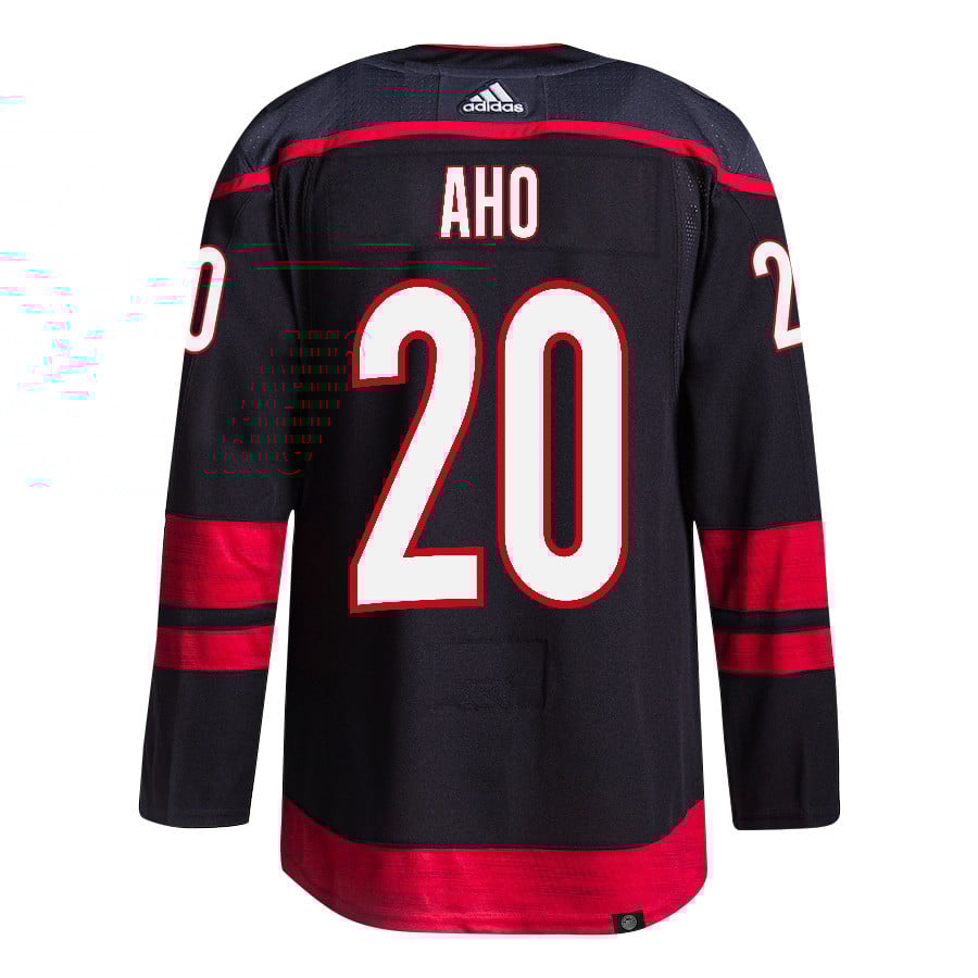 Sebastian Aho 20 Carolina Hurricanes 2024 Playoffs Patch Home Black NHL Jersey Men's