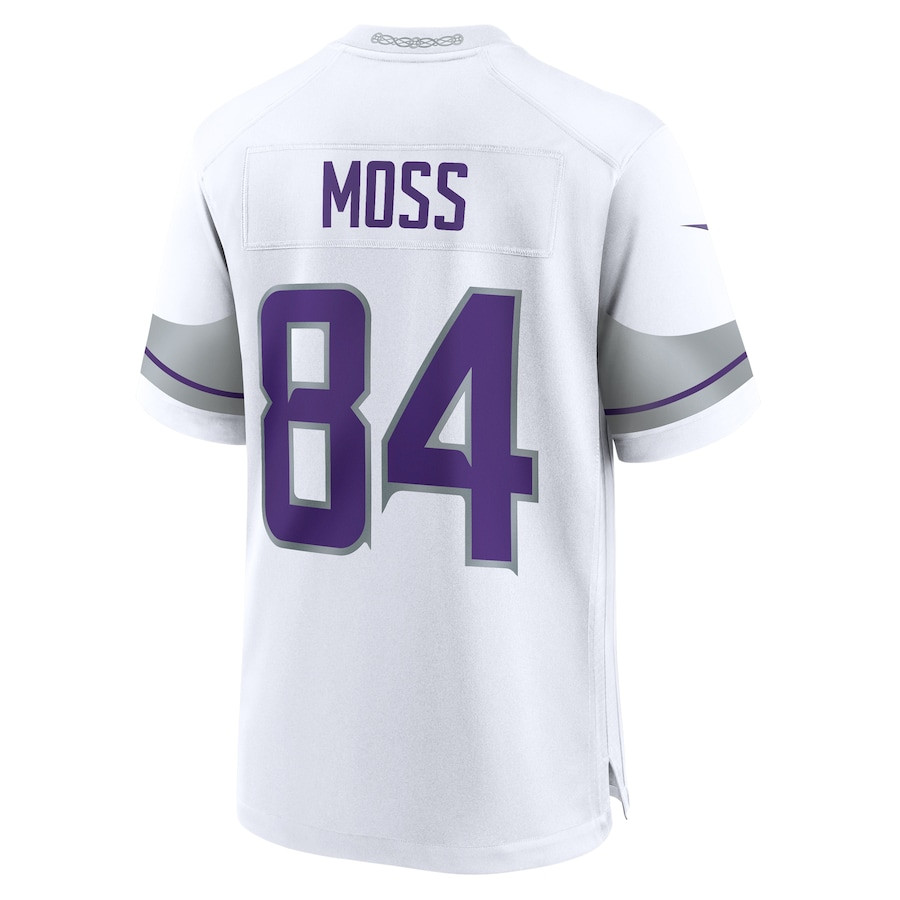 Randy Moss 84 Minnesota Vikings Alternate Retired Player Game White NFL Jersey Men's