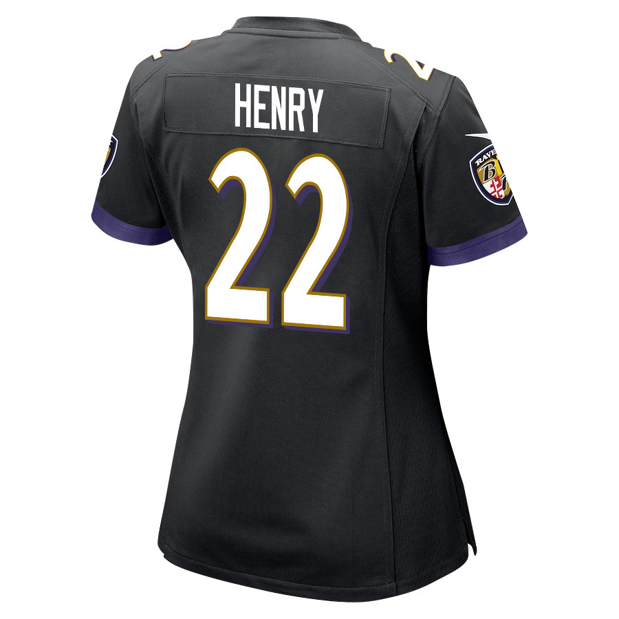 Derrick Henry 22 Baltimore Ravens Game Black NFL Jersey Women's