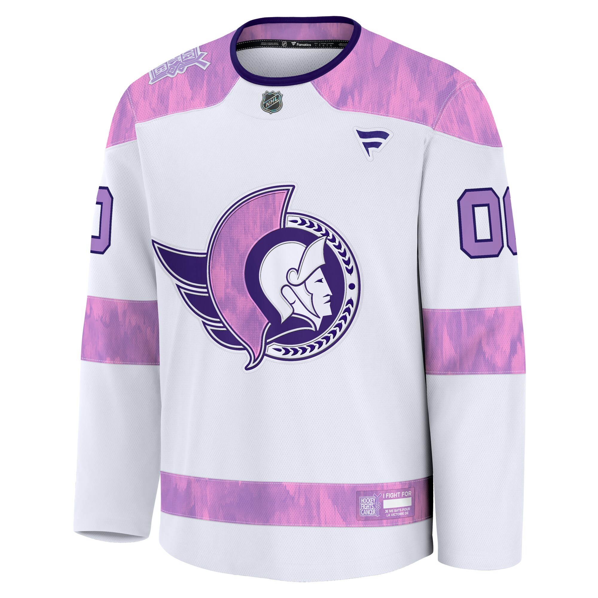 Ottawa Senators White 2024 Fights Cancer Custom Practice NHL Jersey Men's