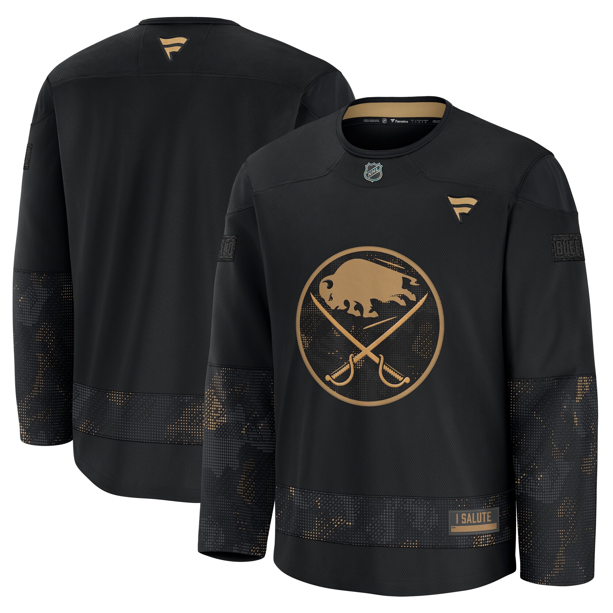 Buffalo Sabres Black 2024 Military Appreciation Practice NHL Jersey Men's