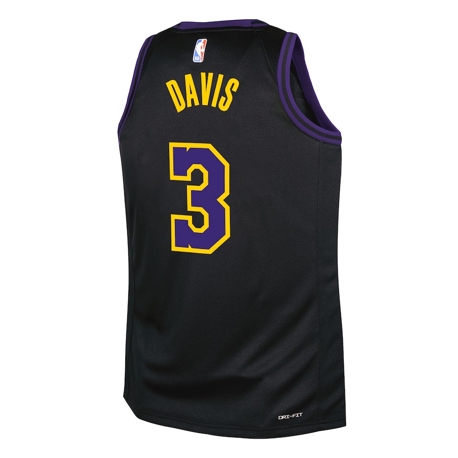 Anthony Davis 3 Los Angeles Lakers 2023/24 City Edition Swingma Black NBA Jersey Youth