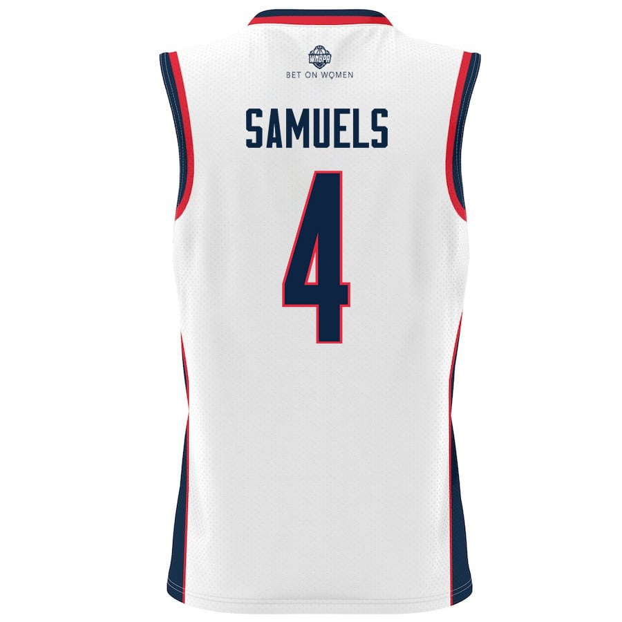 Qadence Samuels 4 UConn Huskies 2024 White Unisex NCAA Jersey Unisex