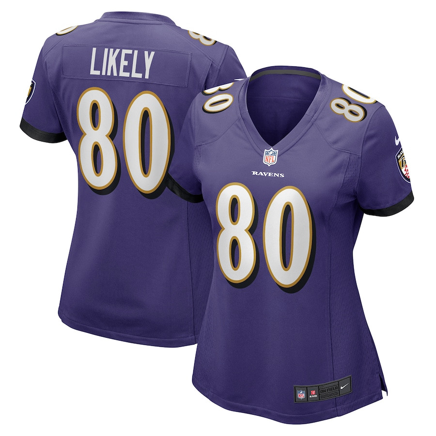 Isaiah Likely 80 Baltimore Ravens Game Purple NFL Jersey Women's