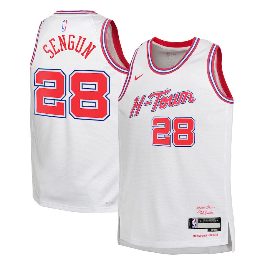 Alperen Sengun 28 Houston Rockets 2023/24 City Edition Swingma White NBA Jersey Youth