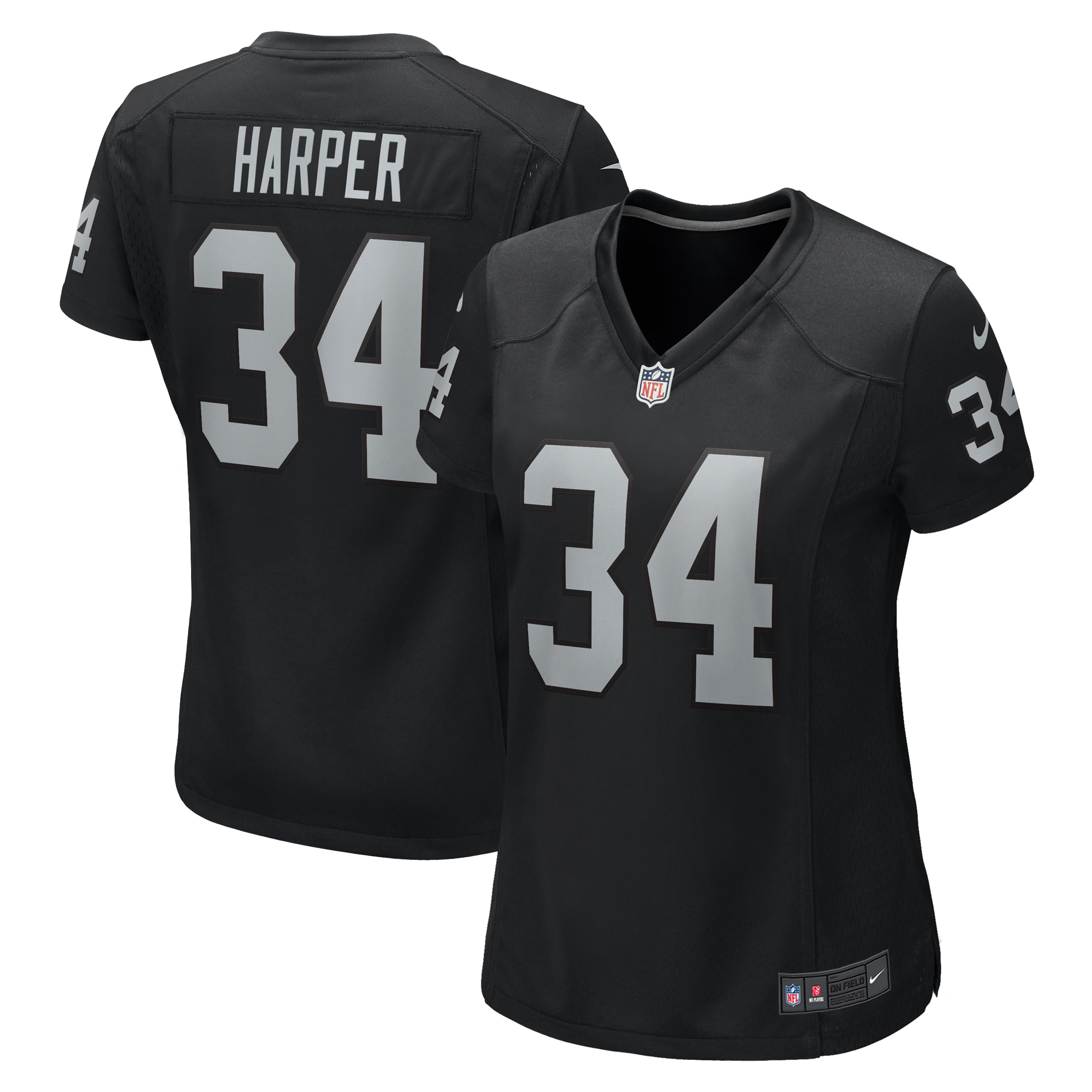 Las Vegas Raiders Thomas Harper Black Game NFL Jersey Women's