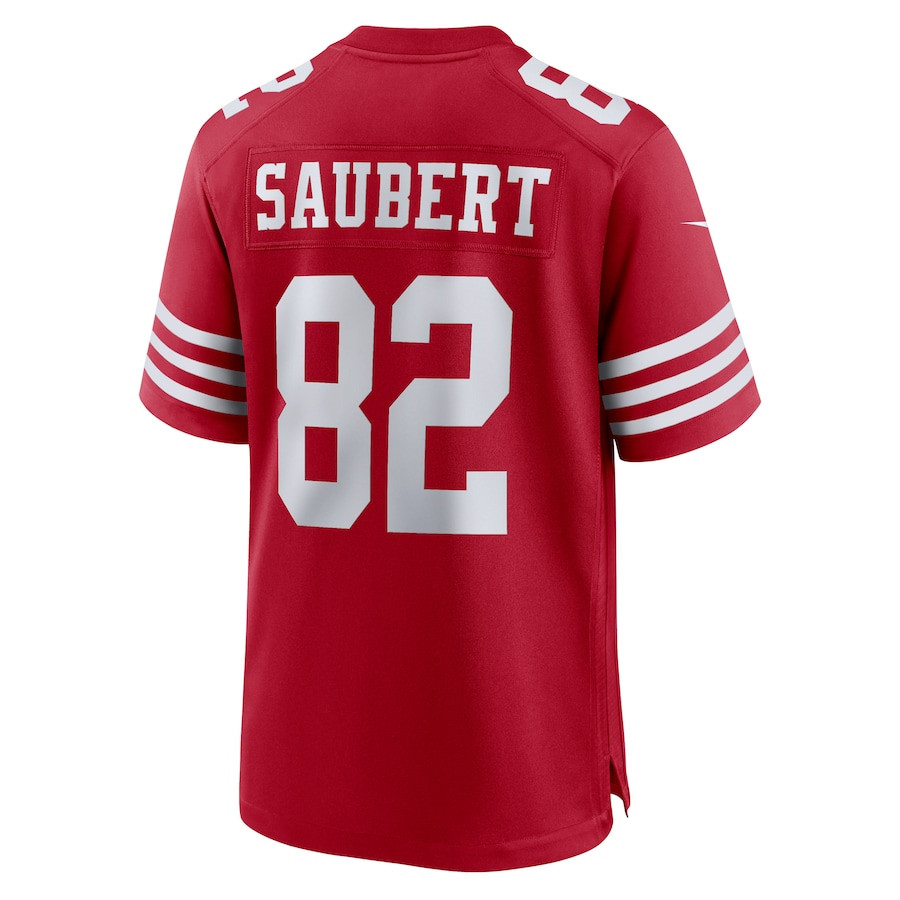 Eric Saubert 82 San Francisco 49ers Team Game Scarlet NFL Jersey Men's