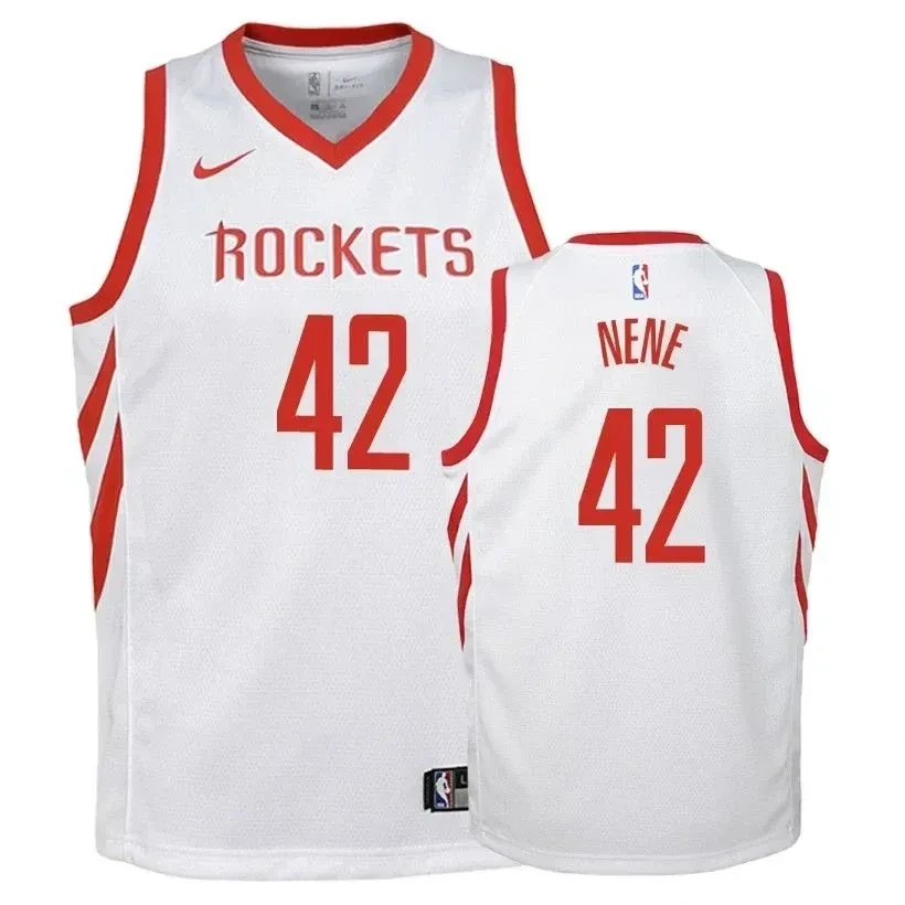 Houston Rockets Nene 42 Associatio White NBA Jersey Youth