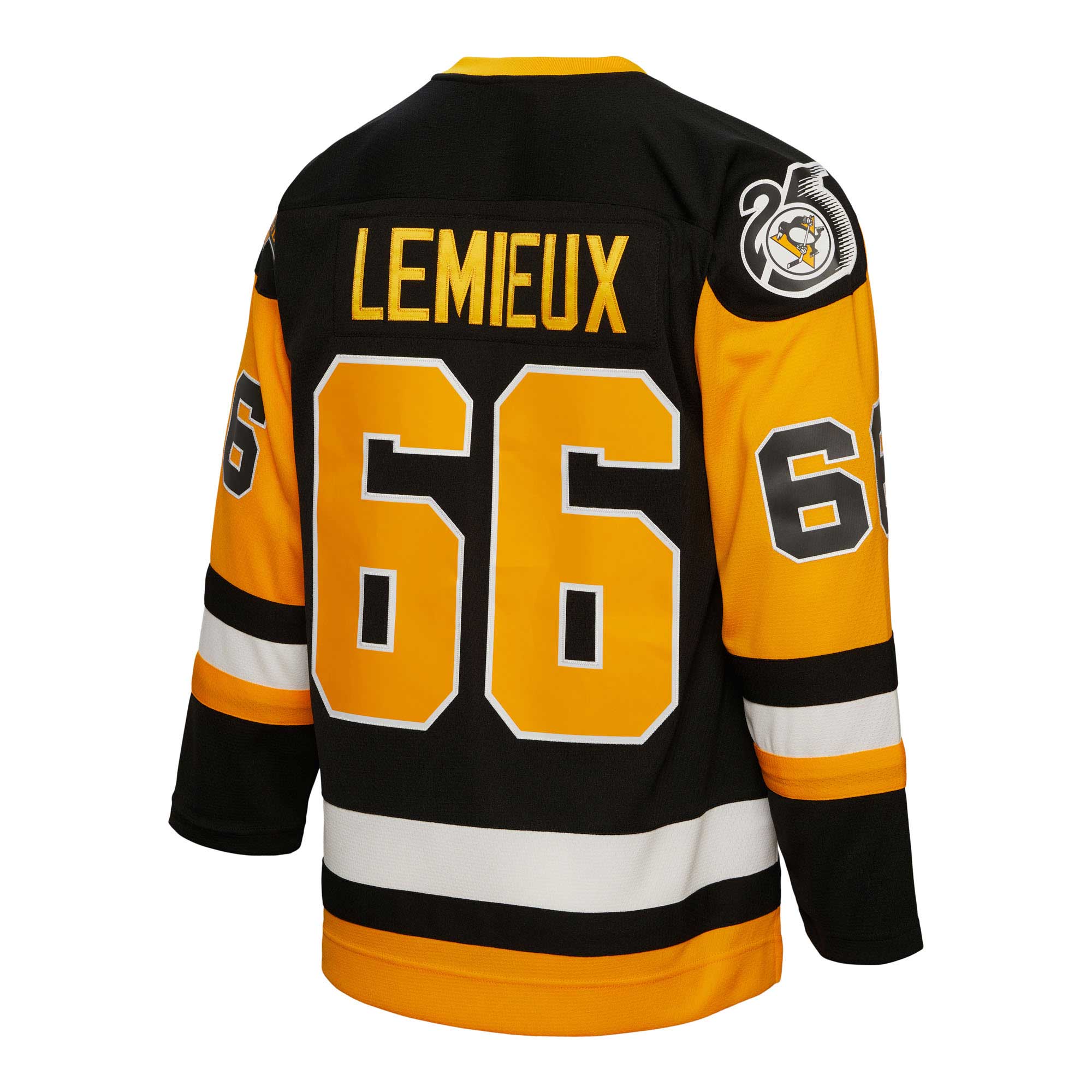 Pittsburgh Penguins Mario Lemieux Mitchell Ness Black Captain Patch 1991/92 Blue Line Player NHL Jersey Men's
