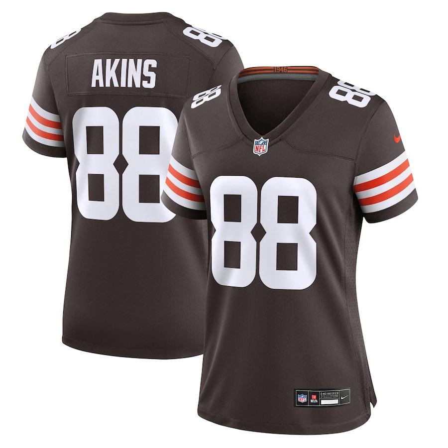 Jordan Akins 88 Cleveland Browns Game Brown NFL Jersey Women's