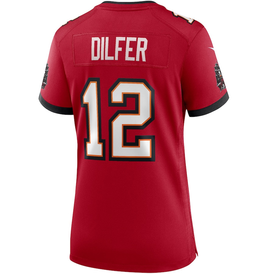 Trent Dilfer 12 Tampa Bay Buccaneers Game Retired Red NFL Jersey Women's