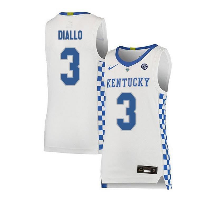 3 Hamidou Diall White Elite Kentucky Wildcats NCAA Jersey Men's