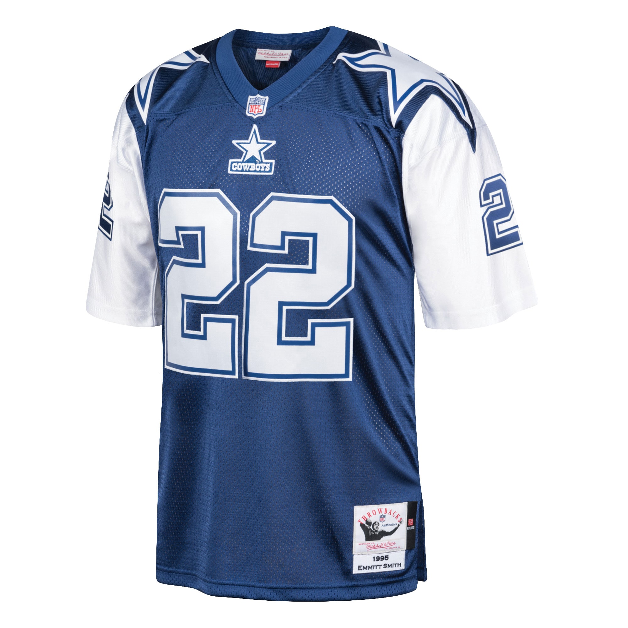 Dallas Cowboys 1995 Emmitt Smith Mitchell Ness Navy Throwback Retired Player NFL Jersey Men's