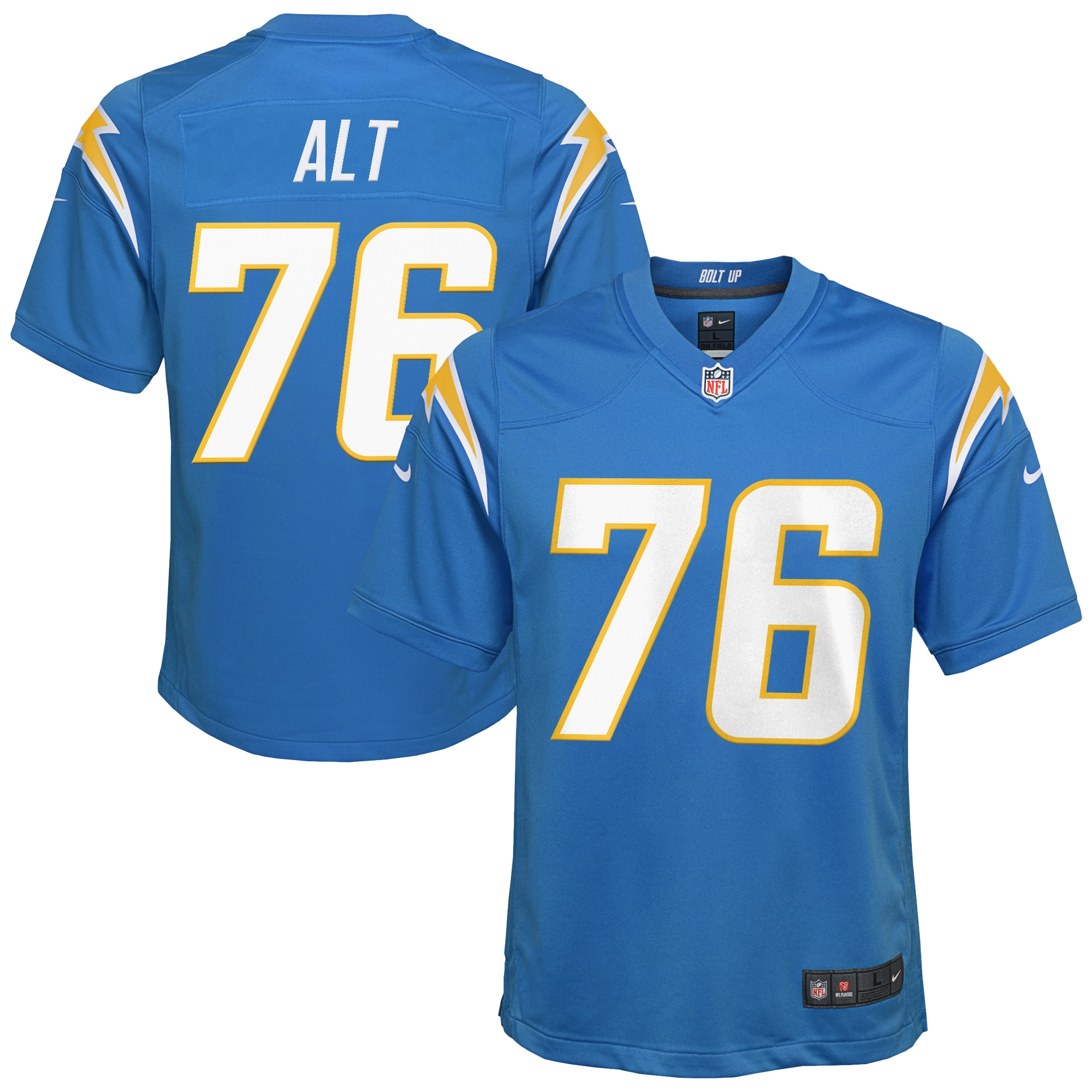 Los Angeles Chargers Joe Alt Powder Blue Player Game NFL Jersey Youth