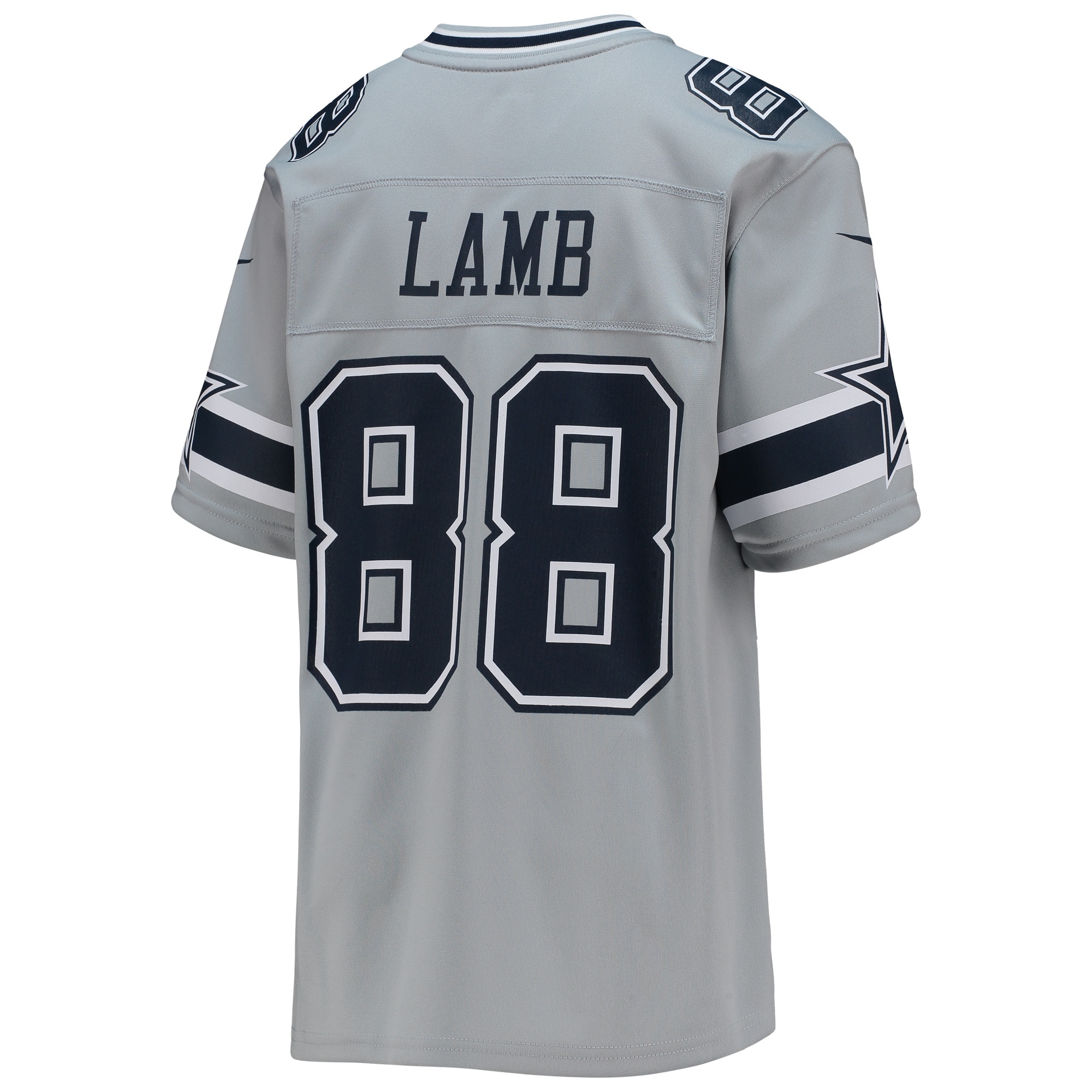 Dallas Cowboys CeeDee Lamb Silver Inverted Team Game NFL Jersey Youth