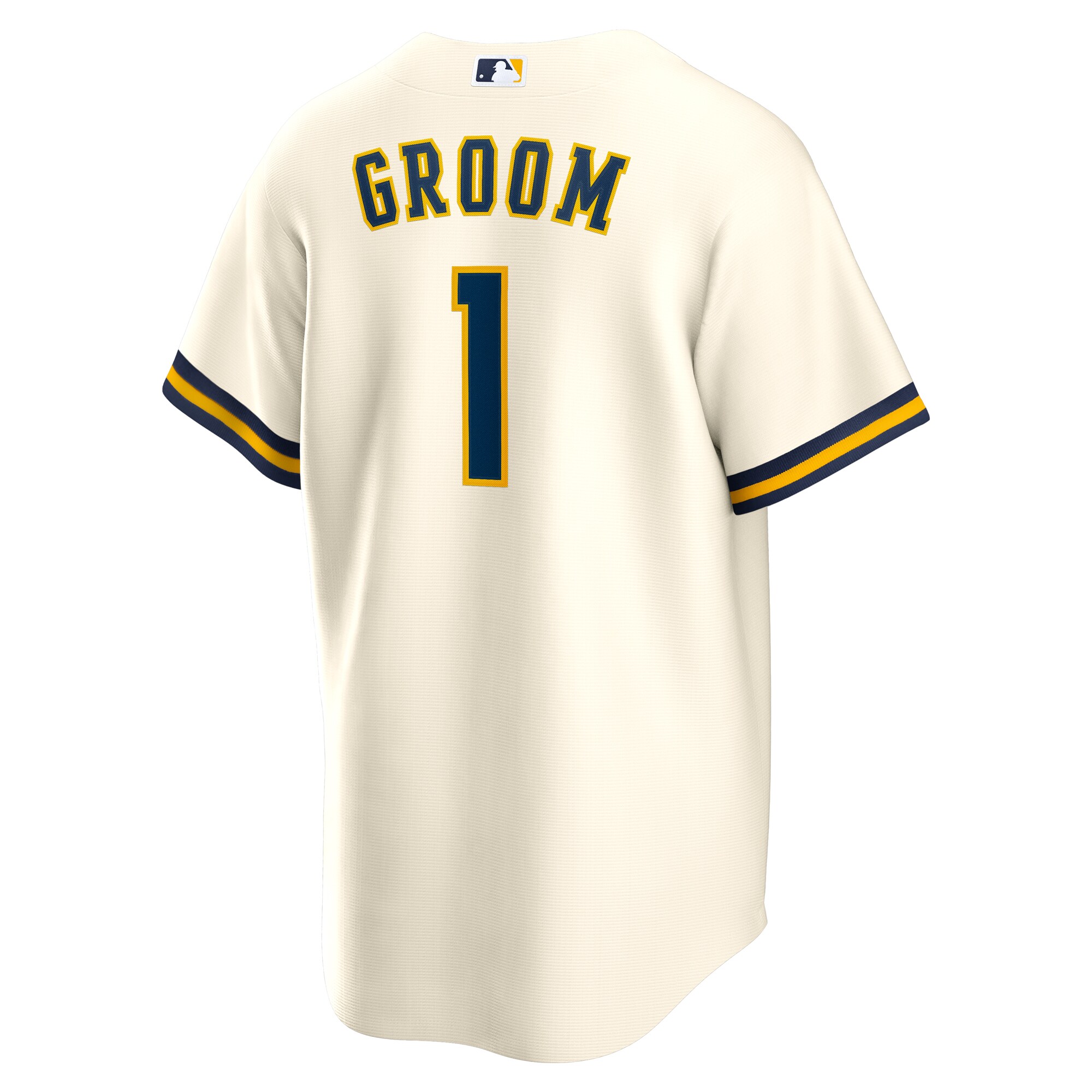 Milwaukee Brewers White #1 Groom Home MLB Jersey Men's