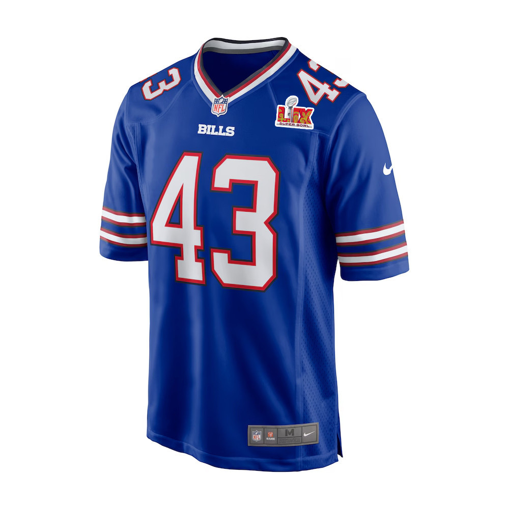 Terrel Bernard #43 Buffalo Bills Super Bowl LIX Royal NFL Jersey Men's