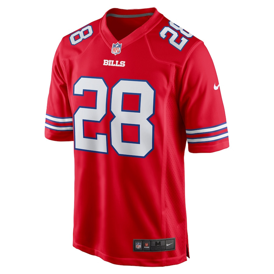 James Cook 28 Buffalo Bills Alternate Game Red NFL Jersey Men's
