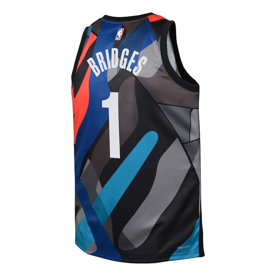 Mikal Bridges 1 Brooklyn Nets 2023/24 City Edition Swingma Black NBA Jersey Youth