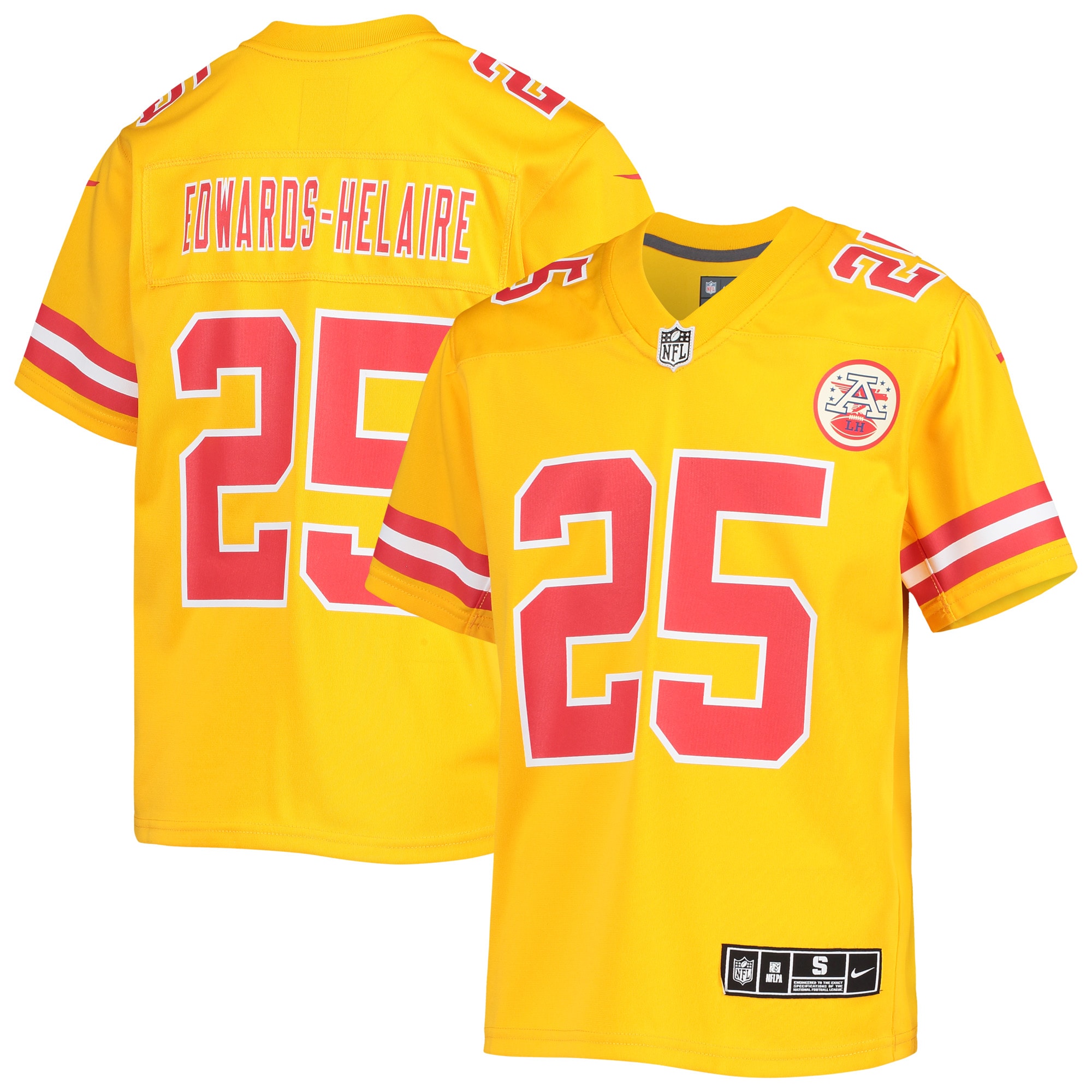 Kansas City Chiefs Clyde Edwards-Helaire Gold Inverted Team Game NFL Jersey Youth