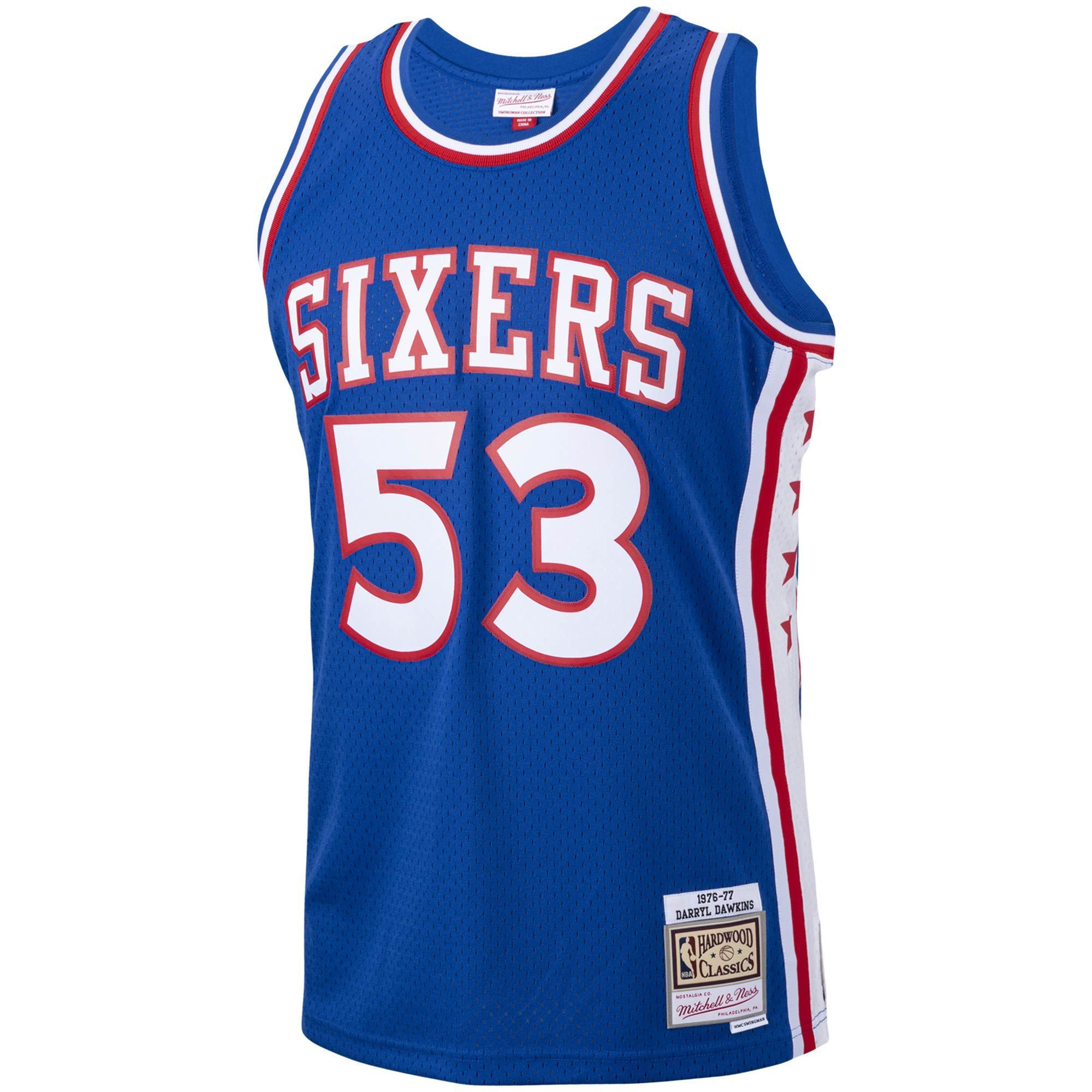 Darryl Dawkins Philadelphia 76ers Mitchell Ness 1976-77 Hardwood Classics Swingman Player Royal NBA Jersey Men's