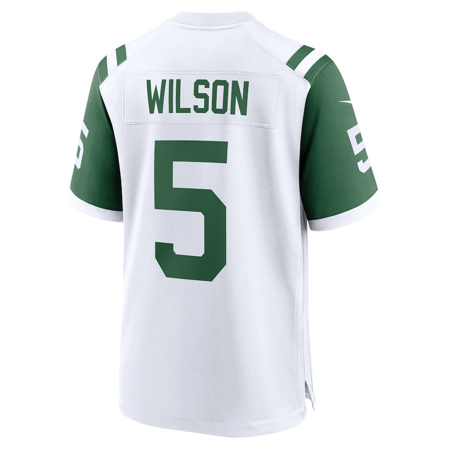 Garrett Wilson 5 New York Jets Classic Alternate Game White NFL Jersey Men's