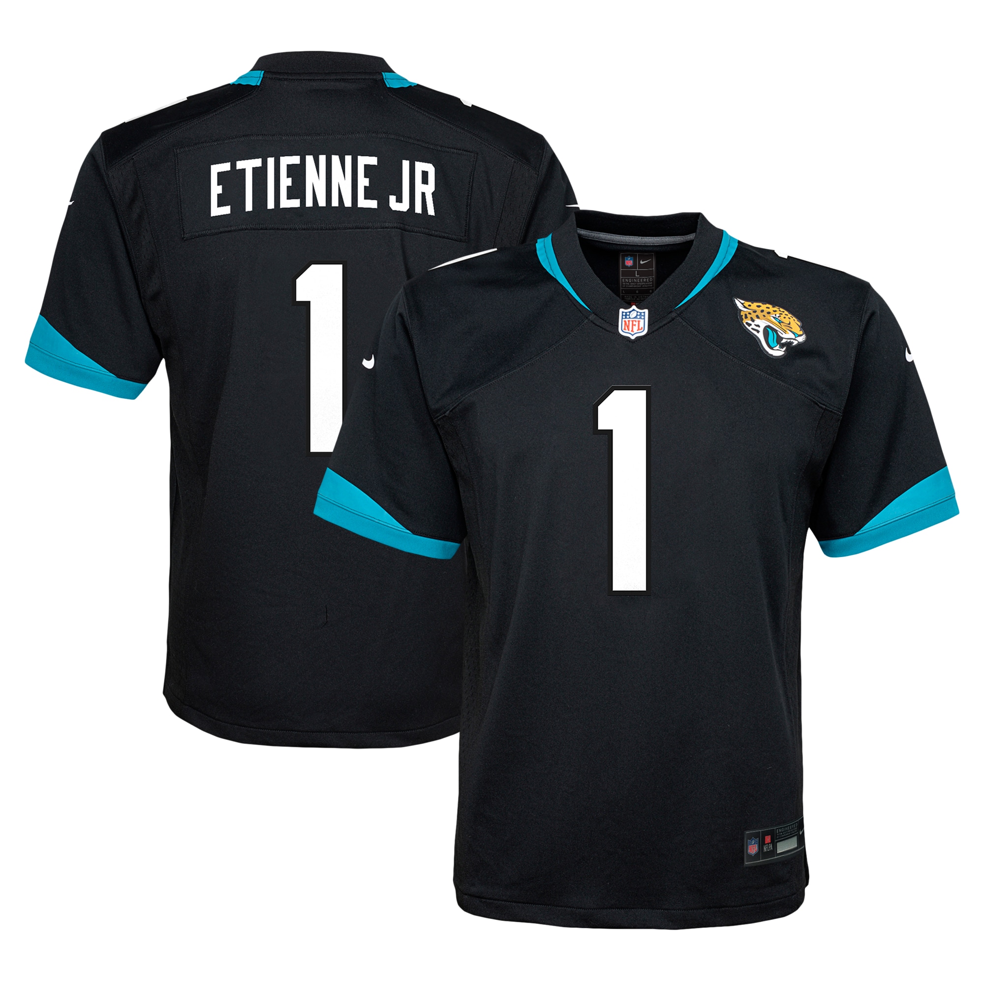 Jacksonville Jaguars Travis Etienne Black Alternate Player Game NFL Jersey Youth