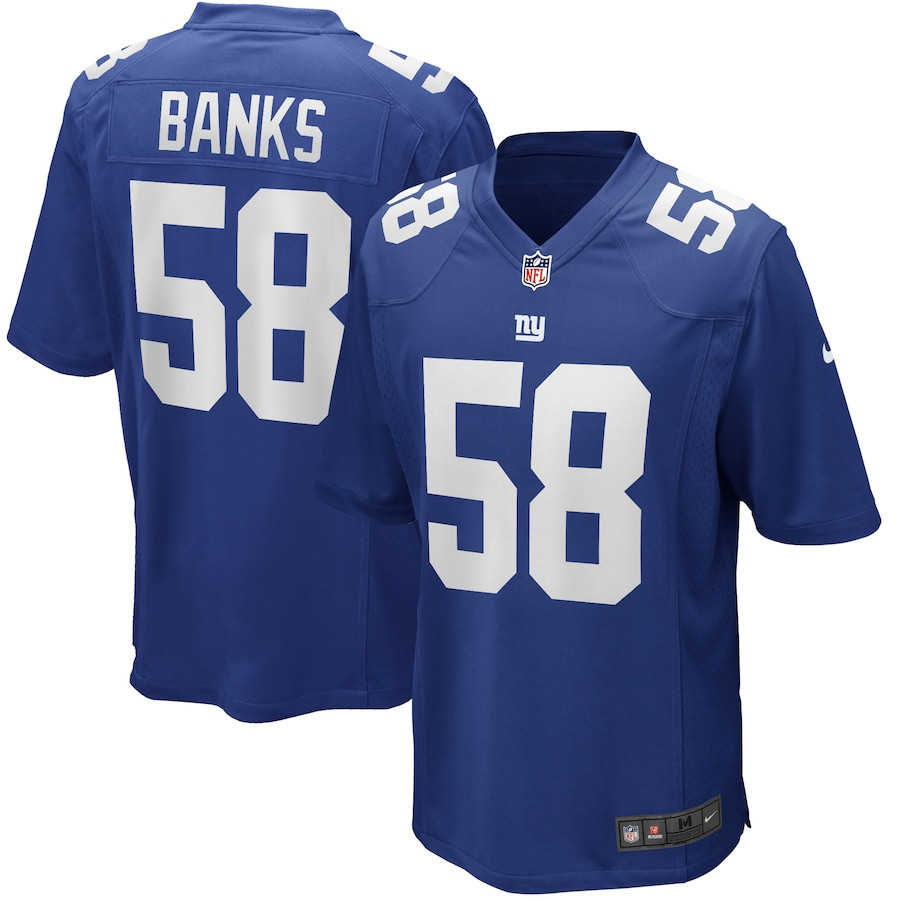 Carl Banks 58 New York Giants Game Retired Royal NFL Jersey Men's