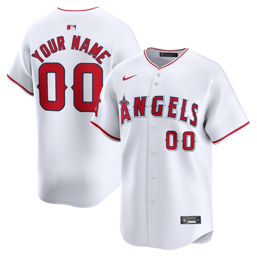 Los Angeles Angels Home Limited Custom White MLB Jersey Youth