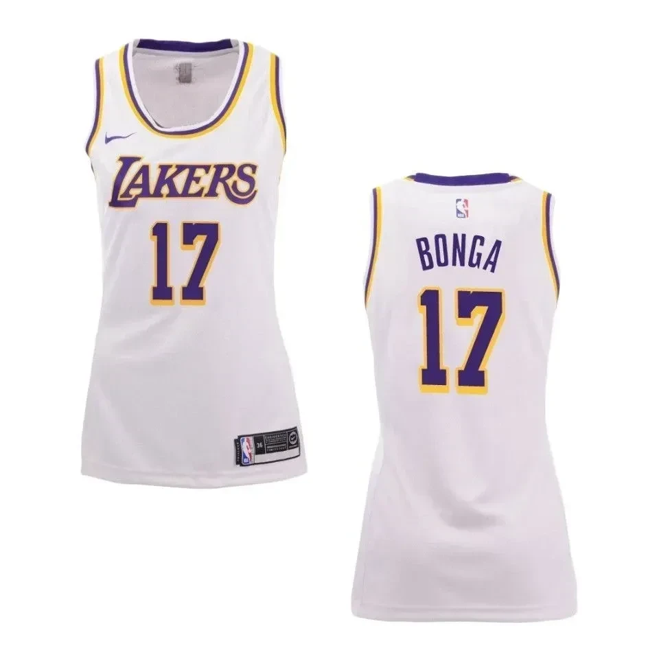 Los Angeles Lakers 17 Isaac Bonga Association Swingman White NBA Jersey Women's
