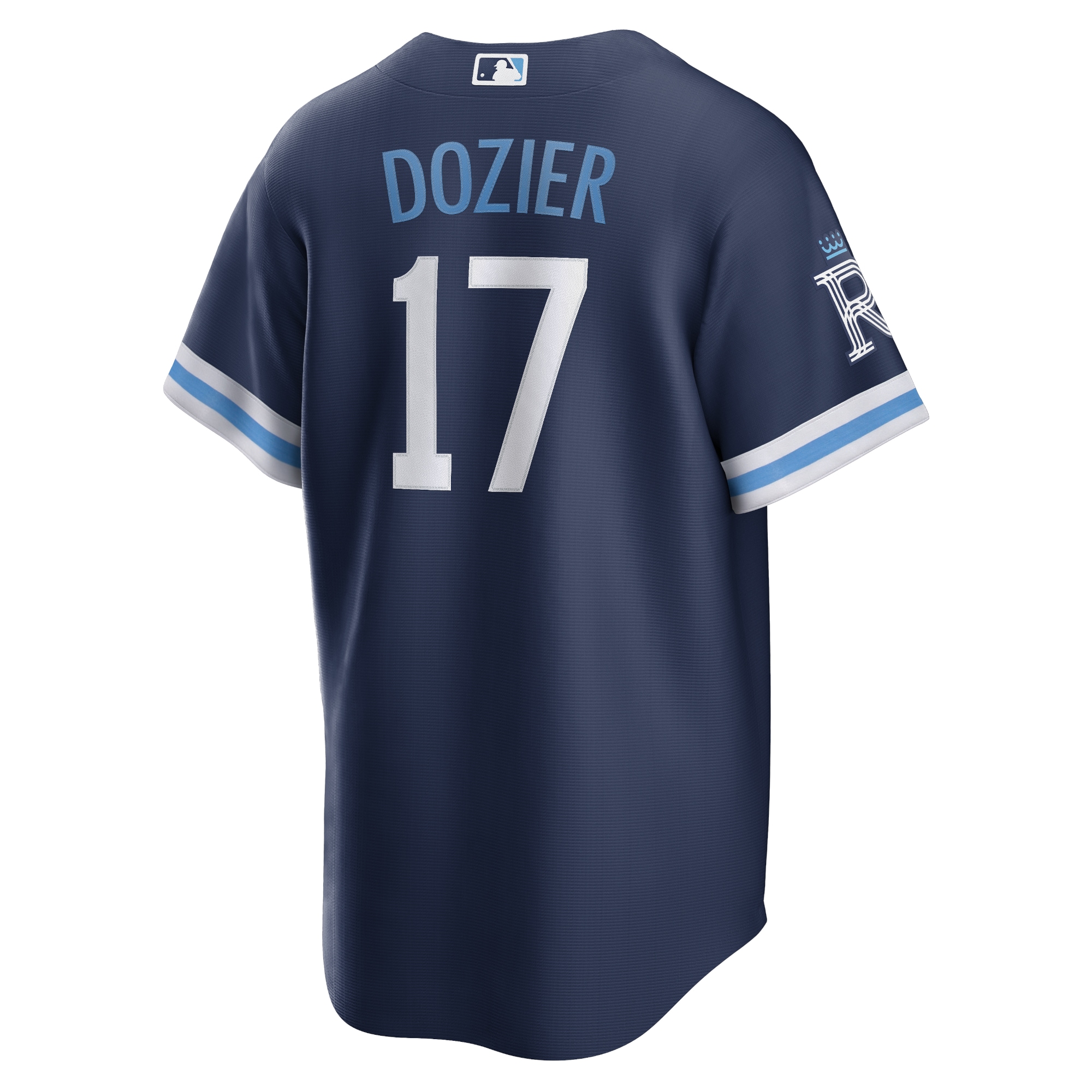 Kansas City Royals Hunter Dozier Navy City Connect Player MLB Jersey Men's