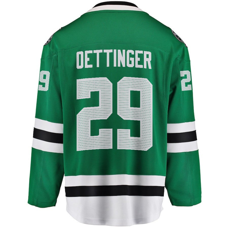 Jake Oettinger 29 Dallas Stars 2024 Playoffs Patch Home Green NHL Jersey Men's