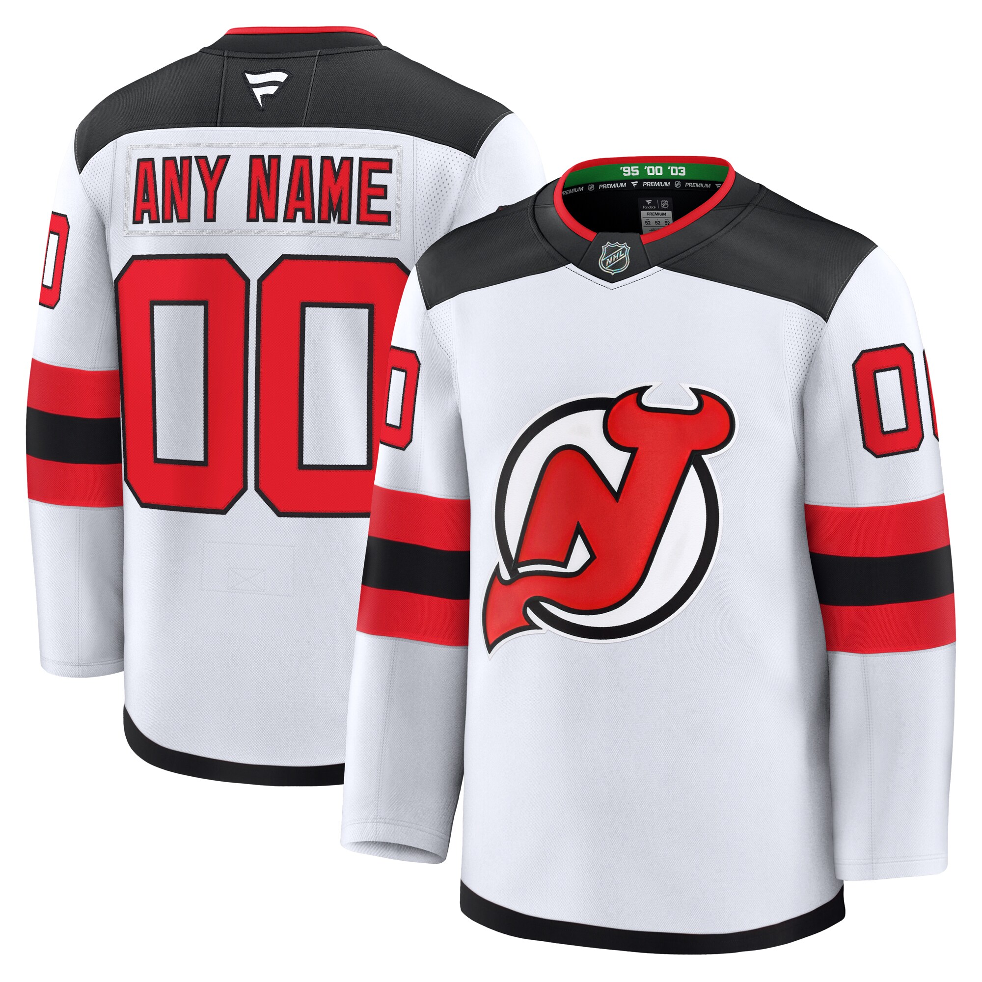 New Jersey Devils White Away Premium Custom NHL Jersey Men's