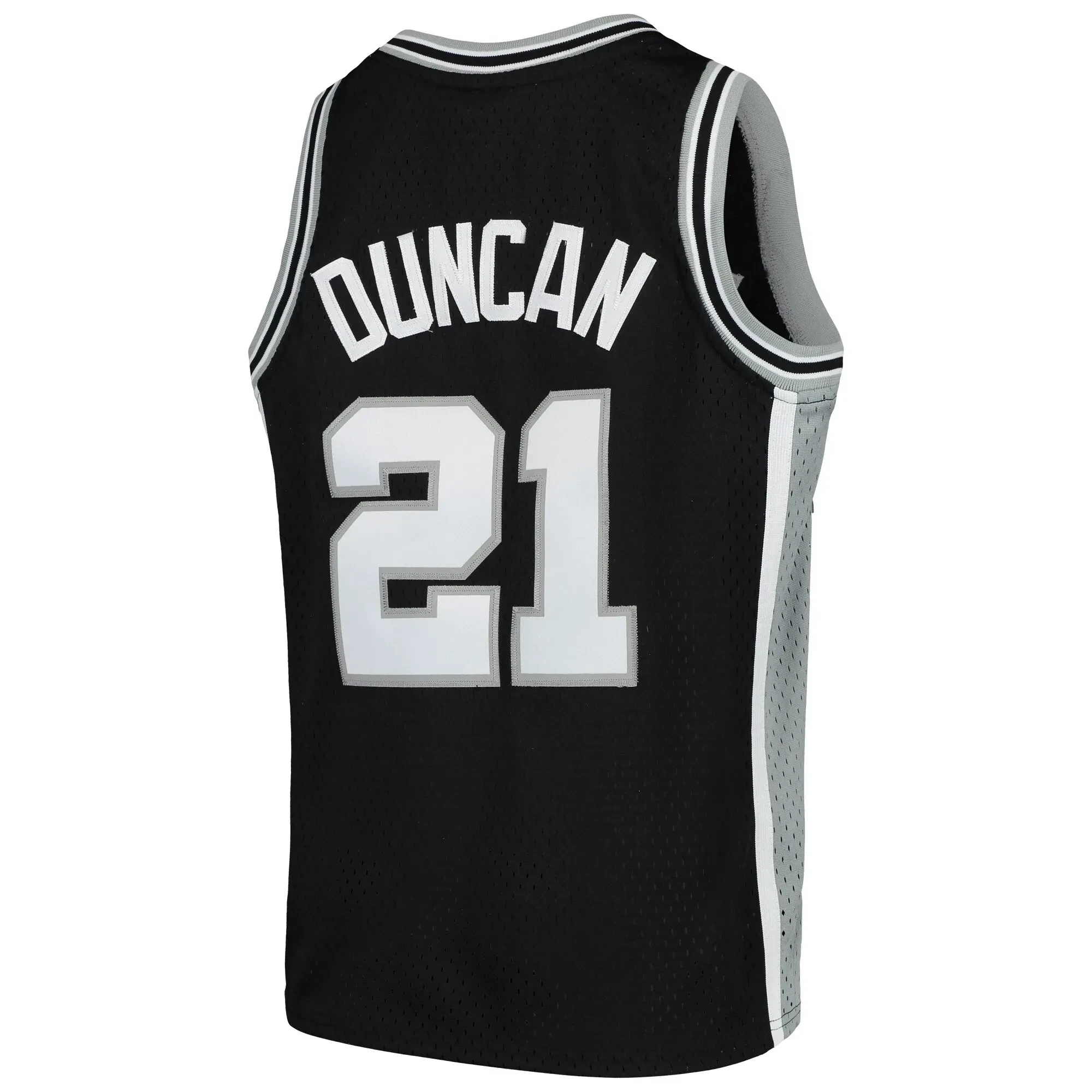 Tim Duncan San Antonio Spurs Mitchell&Nes Swingman Throwback Black NBA Jersey Youth