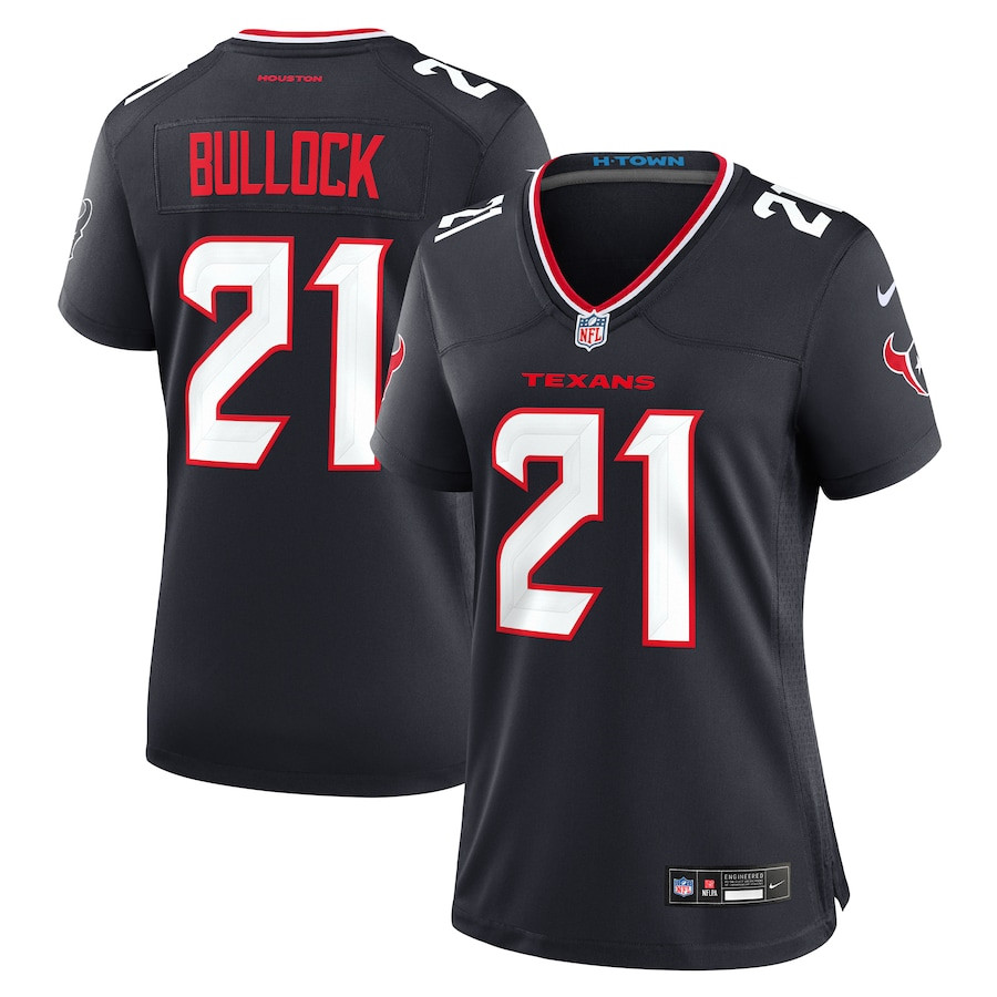 Calen Bullock 21 Houston Texans Team Game Navy NFL Jersey Women's