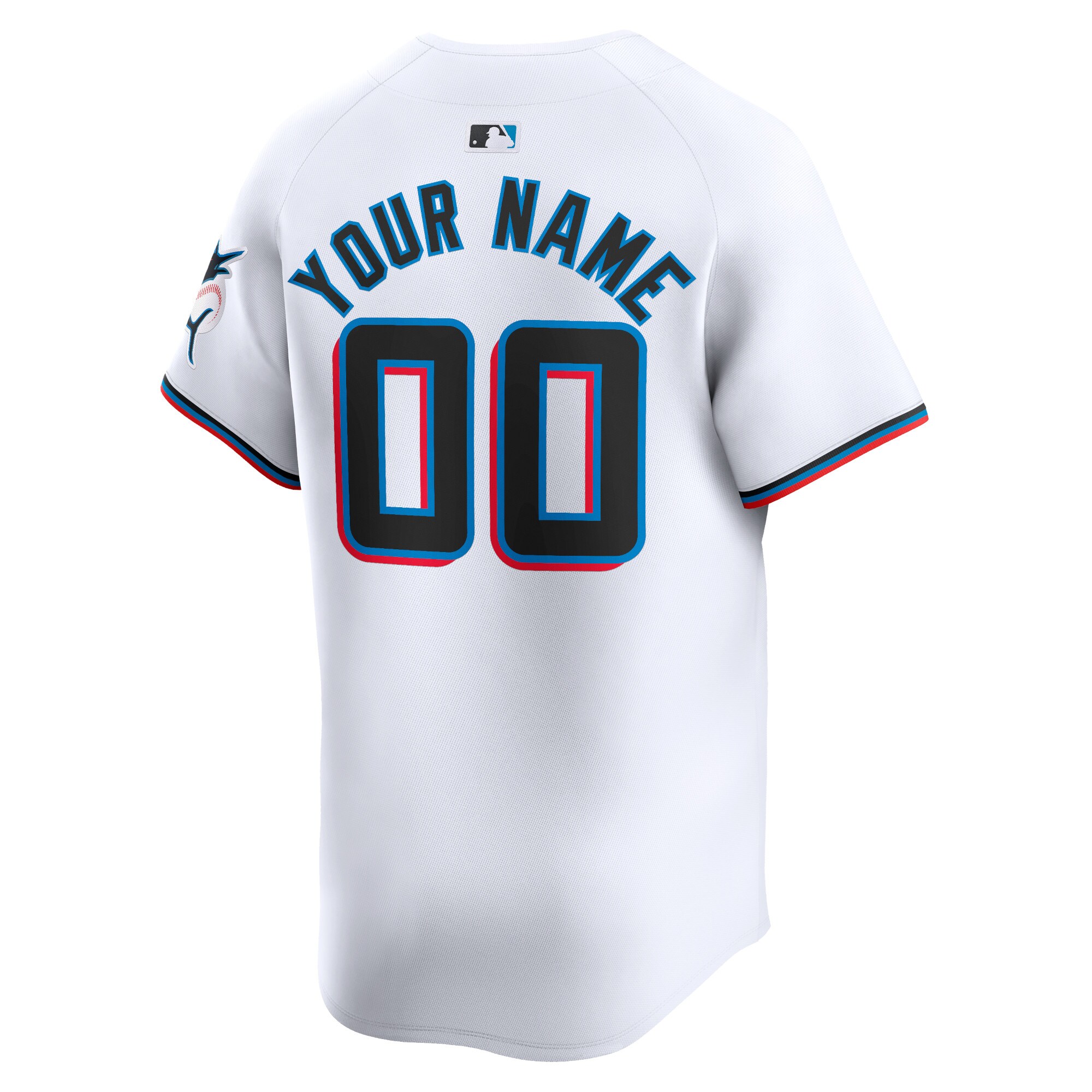Miami Marlins White Home Limited Custom MLB Jersey Youth
