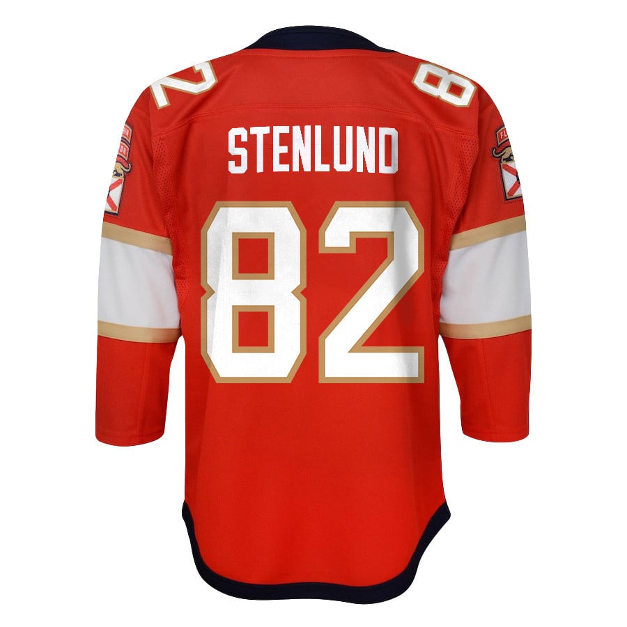 Kevin Stenlund 82 Florida Panthers 2024 STANLEY CUP Final Home Breakaway Red NHL Jersey Youth