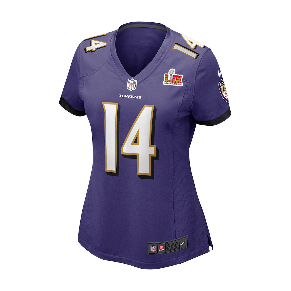 Kyle Hamilton #14 Baltimore Ravens Super Bowl LIX Purple NFL Jersey Women's