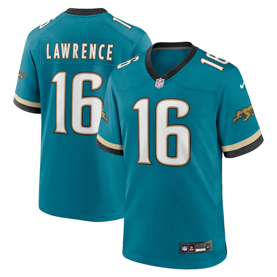 Trevor Lawrence 16 Jacksonville Jaguars Prowler Throwback Player Game Teal NFL Jersey Men's