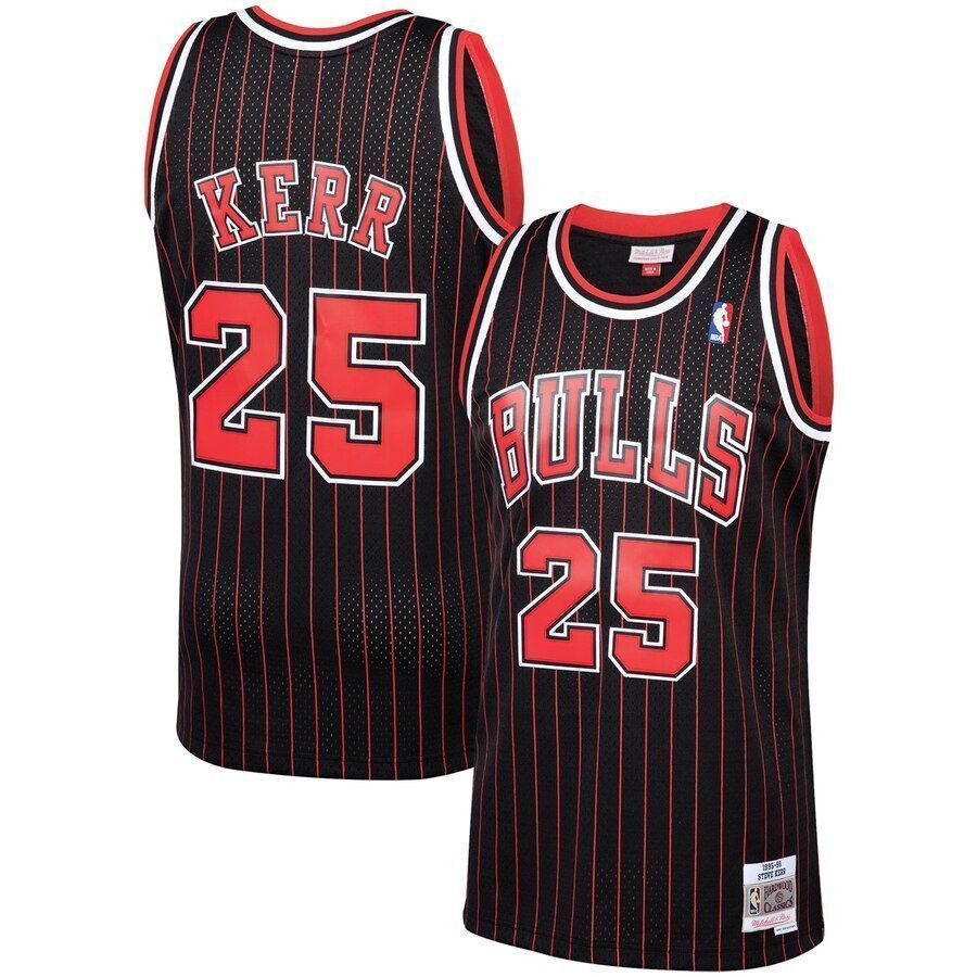 Steve Kerr Chicago Bulls Mitchell Ness 1995-96 Hardwood Classics Swingman Player Black NBA Jersey Men's