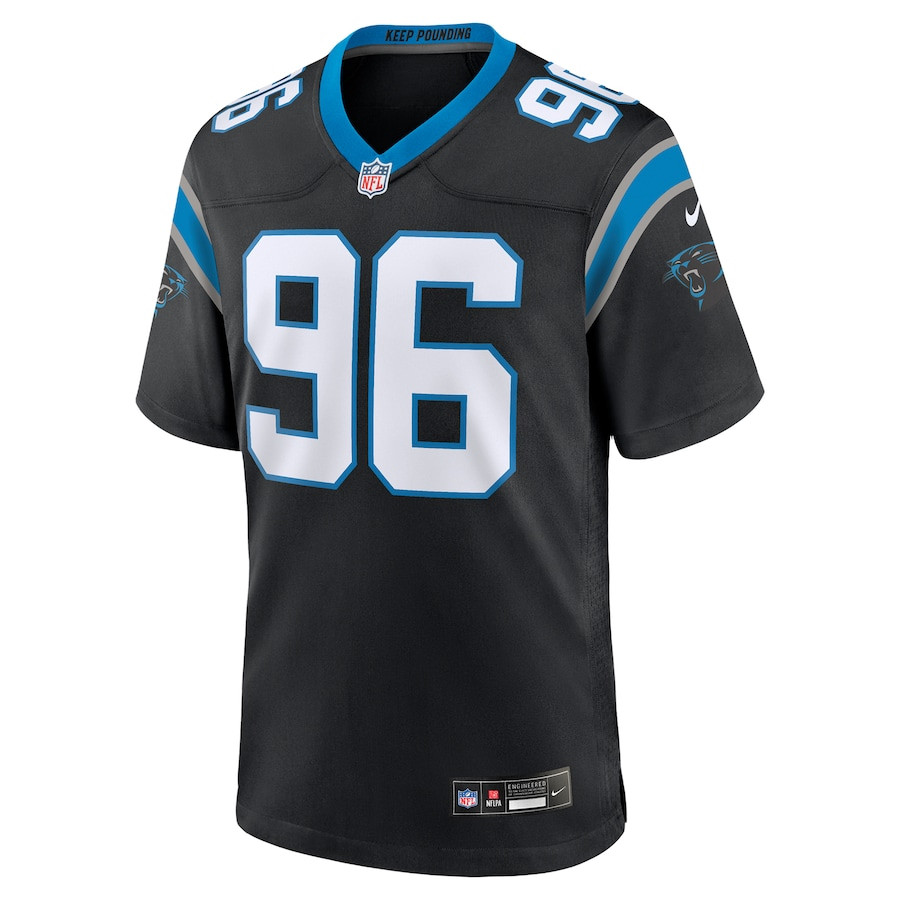 Jaden Crumedy 96 Carolina Panthers Game Black NFL Jersey Men's