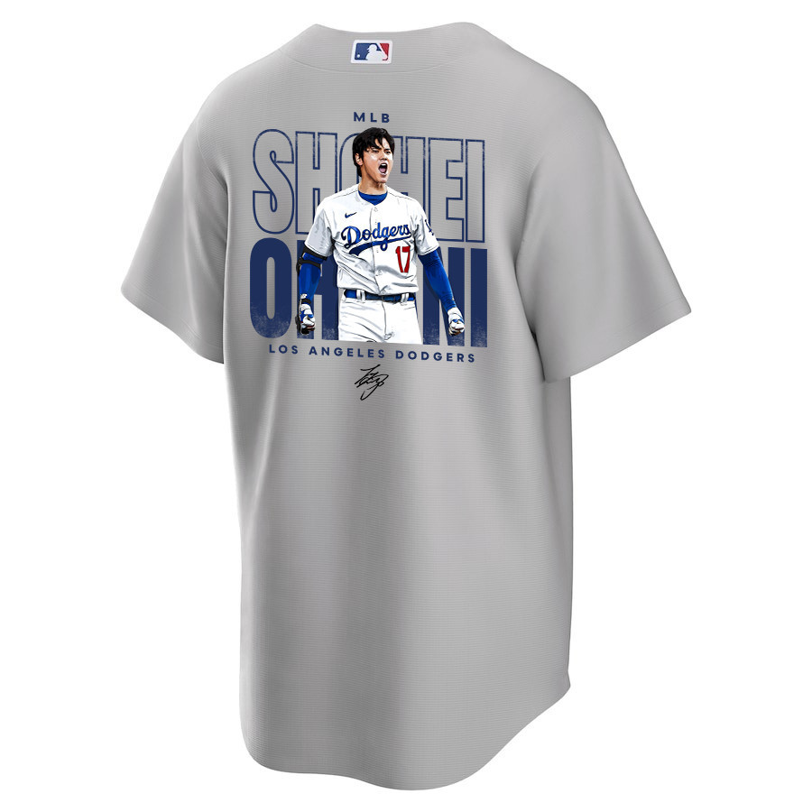 Shohei Ohtani 17 Los Angeles Dodgers Signed ShoTime 2023 Road Gray MLB Jersey Men's