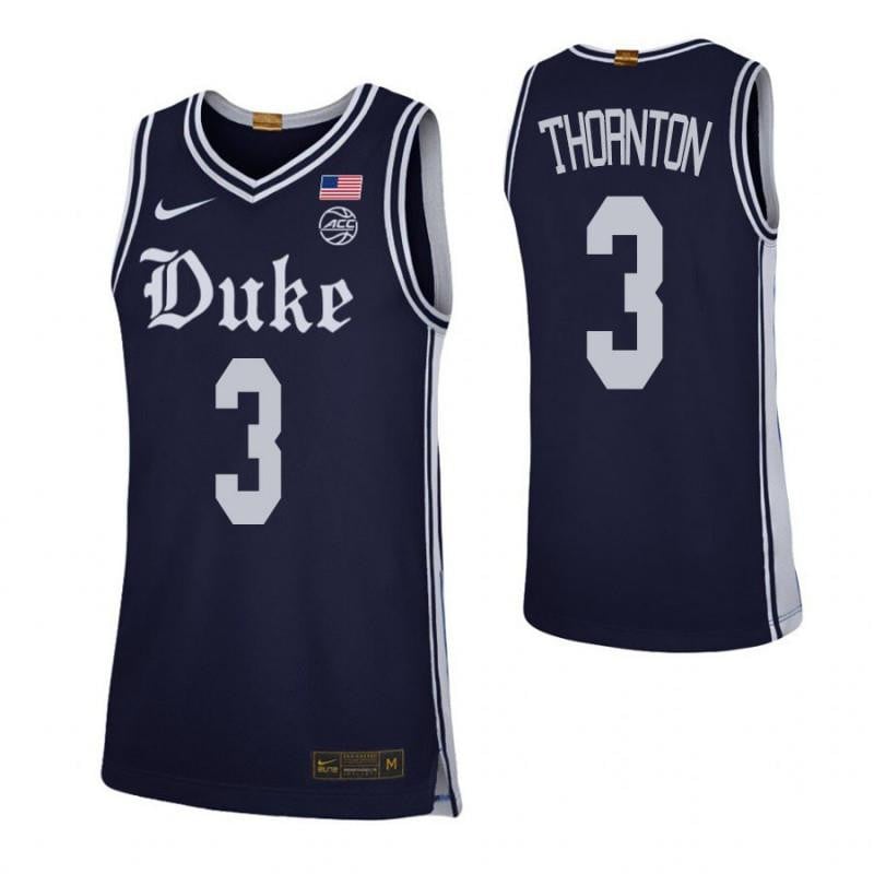 3 Tyler Thornton Navy Elite Duke Blue Devils NCAA Jersey Men's
