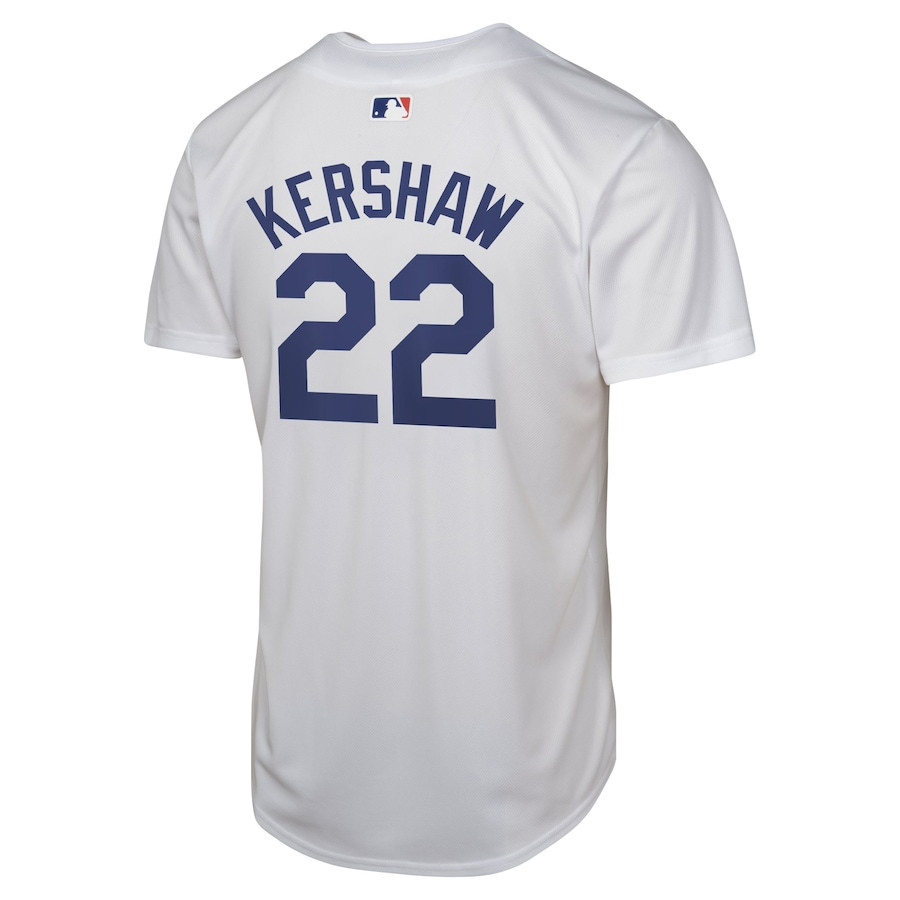 Clayton Kershaw 22 Los Angeles Dodgers Home White MLB Jersey Youth