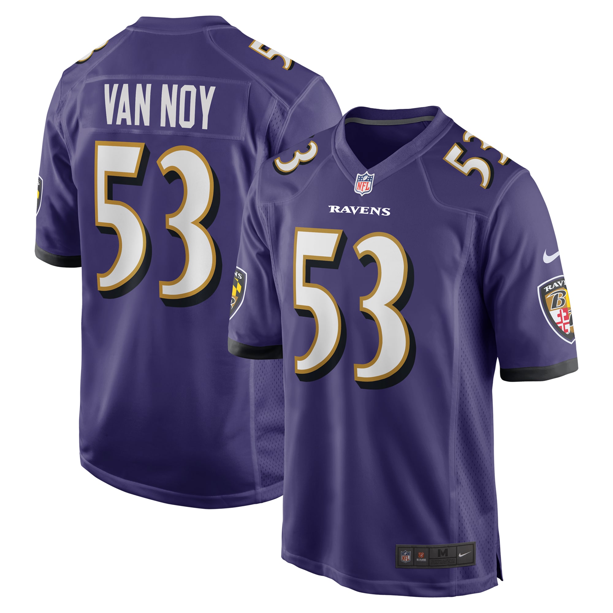 Baltimore Ravens Kyle Van Noy Purple Team Game NFL Jersey Men's